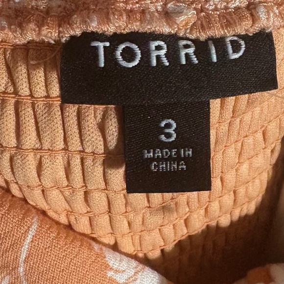 Torrid Maxi Off Shoulder Peach Floral Tie Front Dress With Pockets-Torrid Size 3 - Picture 9 of 9